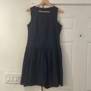 Nine West Drop Waist Eyelet Dress